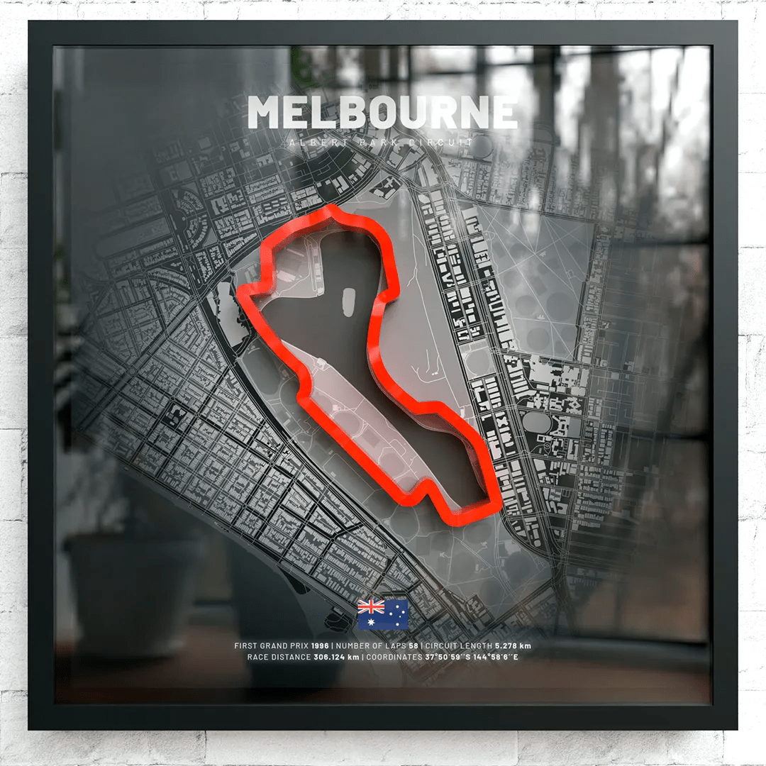 Australia // Albert Park Circuit SporticArt® Black - SporticArt - SporticArt