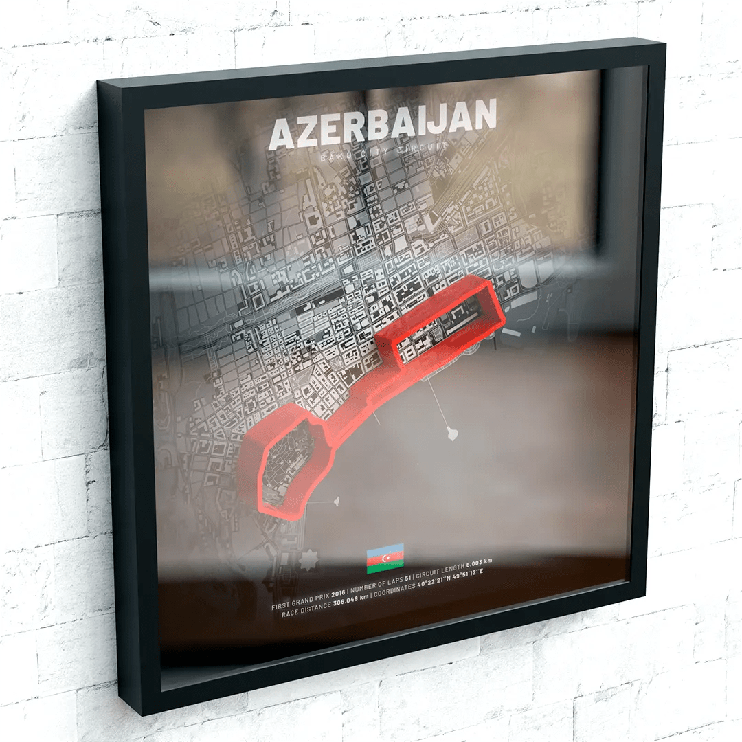 Azerbaijan // Baku City Circuit SporticArt® Black - SporticArt - SporticArt