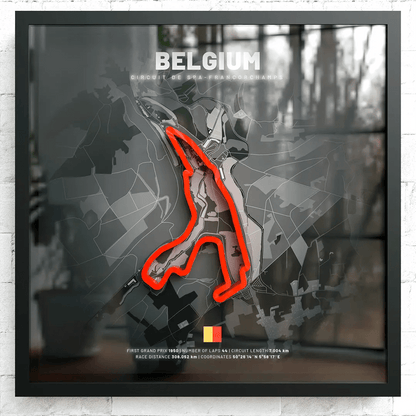 Belgium // Circuit de Spa-Francorchamps SporticArt® Black - SporticArt - SporticArt