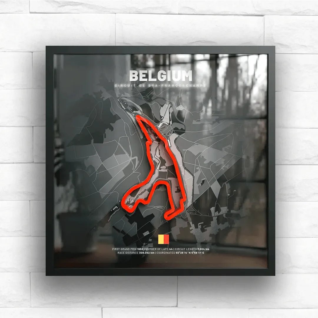 Belgium // Circuit de Spa - Francorchamps SporticArt® Black Studio - SporticArt - SporticArt
