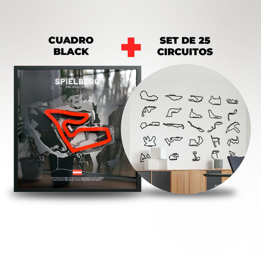 Cuadro Black + Set 25 Pistas de F1 (GRATIS) - SporticArt - SporticArt