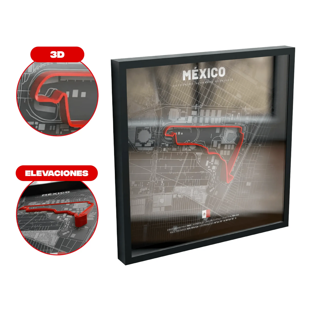 Detalle Silverstone - Cuadro 3D Black - F1 - Formula 1 - SporticArt