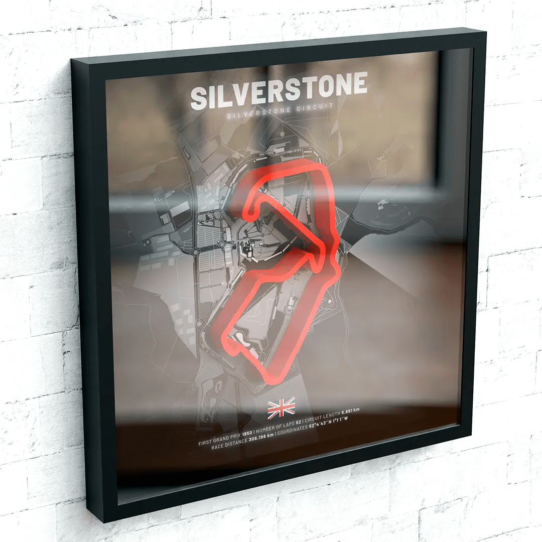 Great Britain // Silverstone Circuit SporticArt® Black - SporticArt - SporticArt