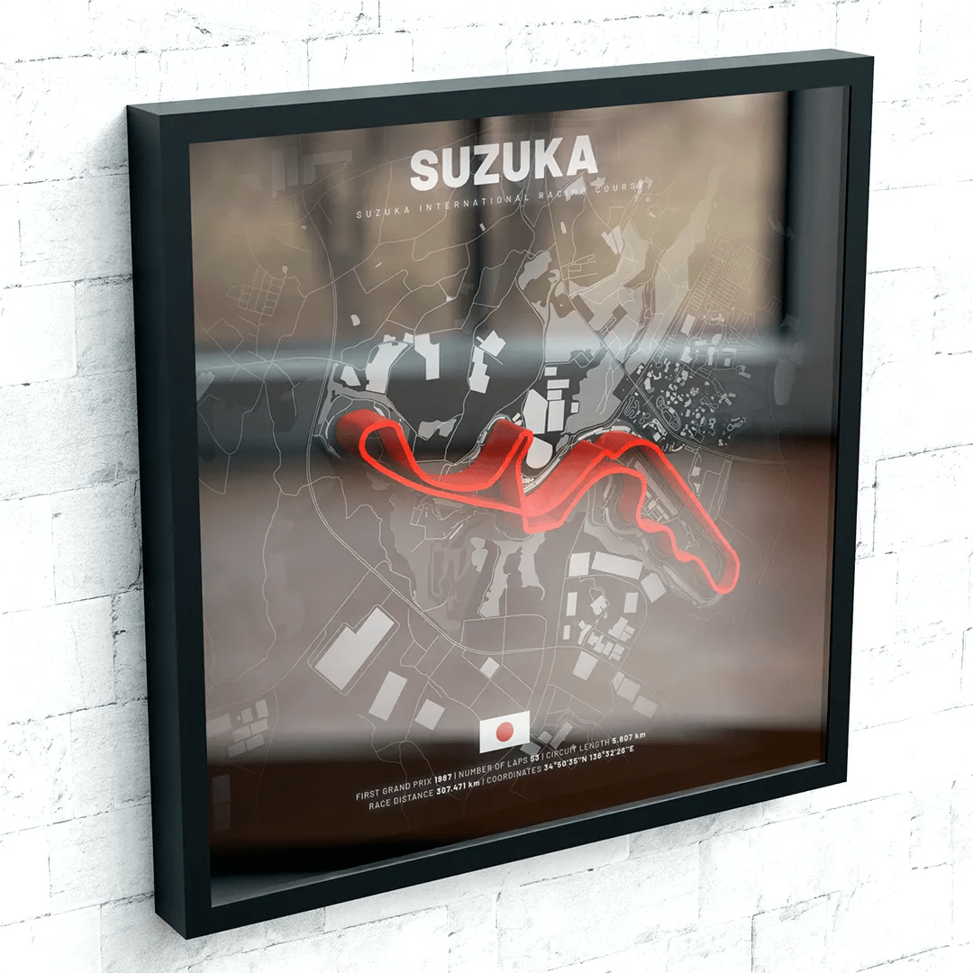 Japan // Suzuka International Racing Course SporticArt® Black - SporticArt - SporticArt