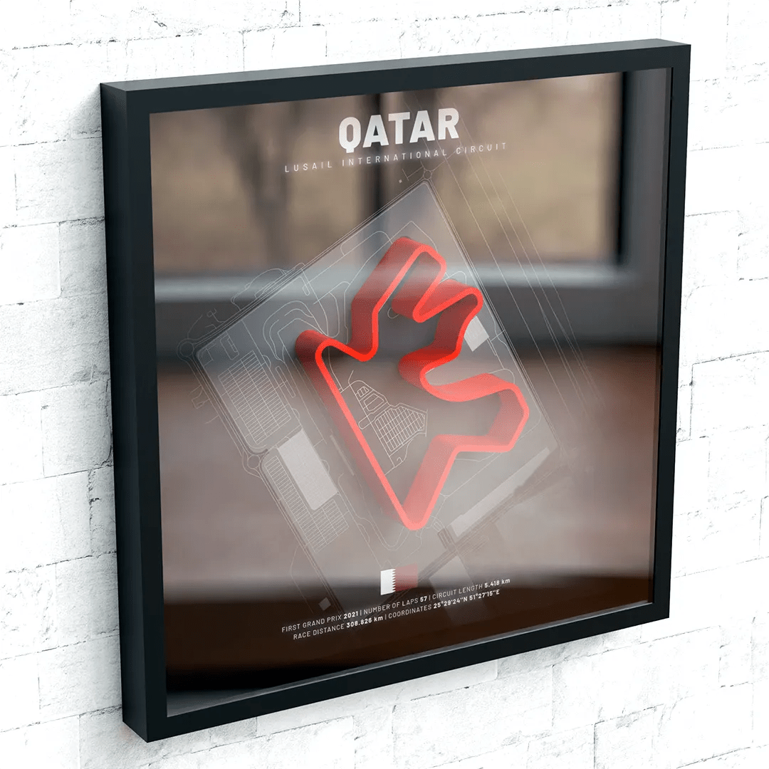 Qatar // Lusail International Circuit SporticArt® Black - SporticArt - SporticArt