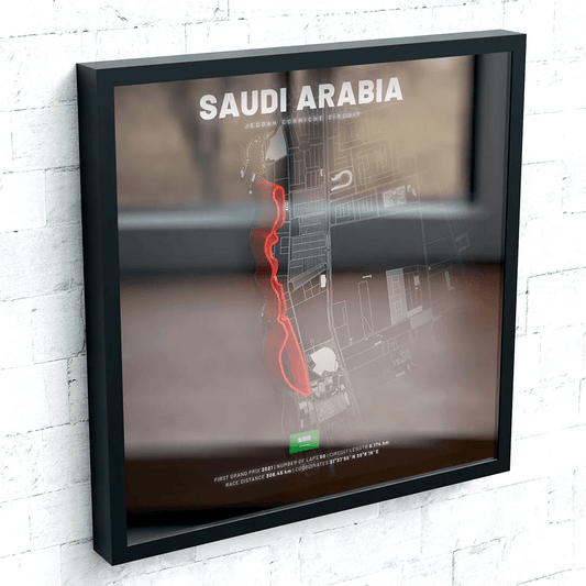 Saudi Arabia // Jeddah Corniche Circuit SporticArt® Black - SporticArt - SporticArt