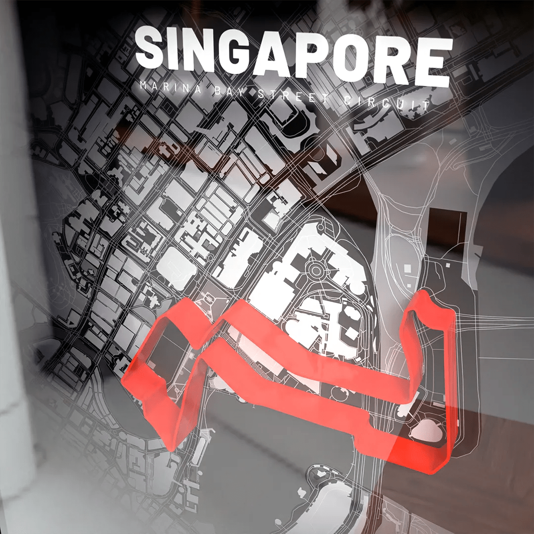 Singapore // Marina Bay Street Circuit SporticArt® Black - SporticArt - SporticArt