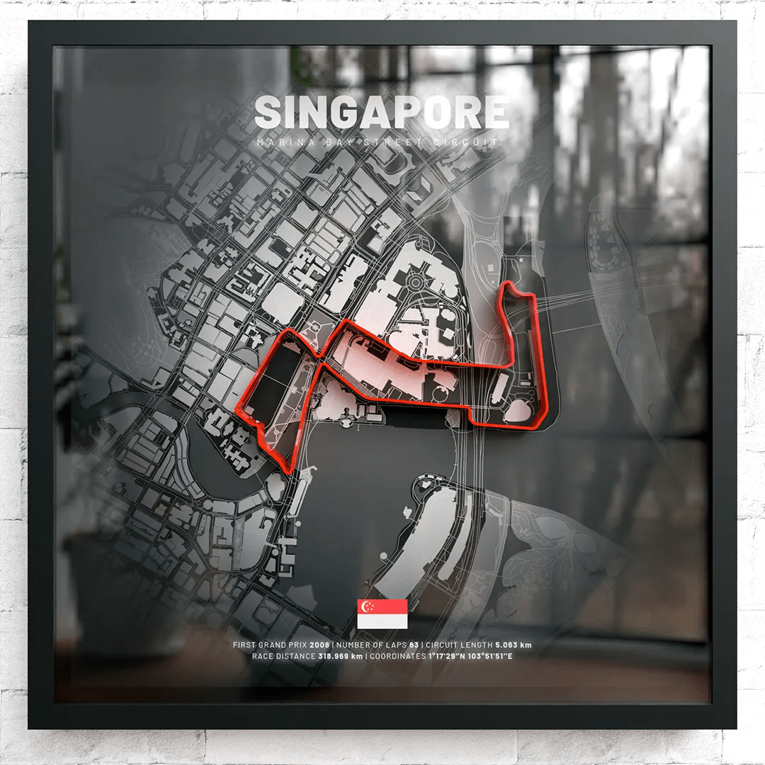 Singapore // Marina Bay Street Circuit SporticArt® Black - SporticArt - SporticArt