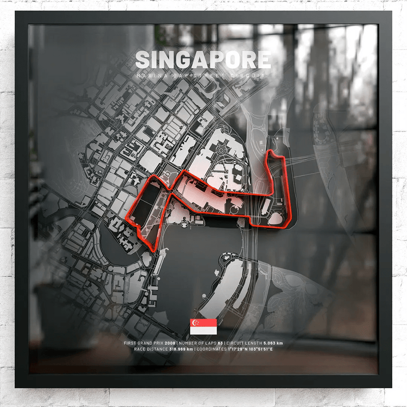 Singapore // Marina Bay Street Circuit SporticArt® Black