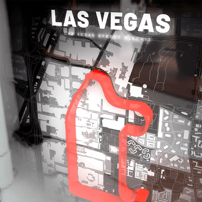 U.S.A. // Las Vegas Street Circuit SporticArt® Black - SporticArt - SporticArt