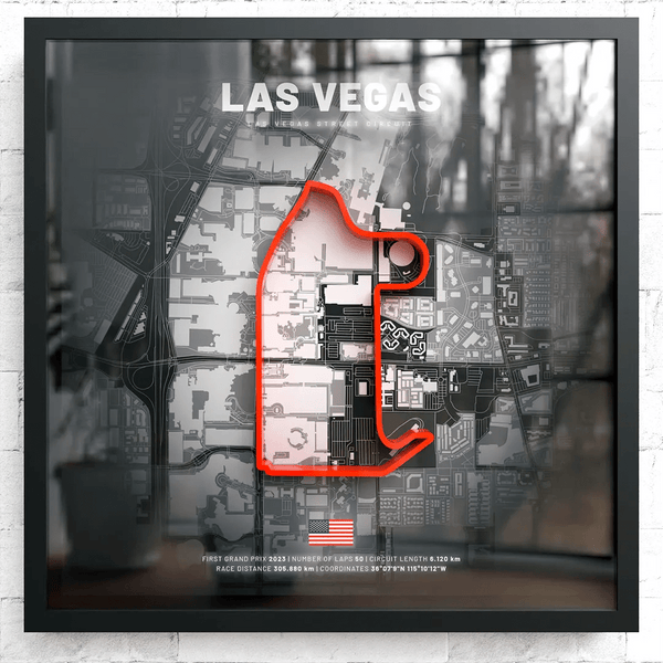 U.S.A. // Las Vegas Street Circuit SporticArt® Black
