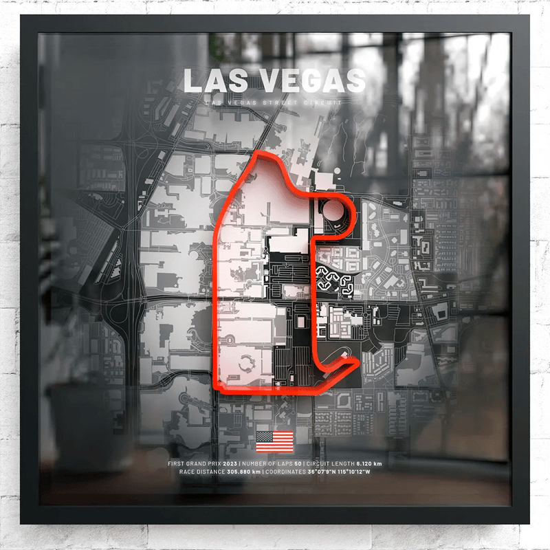 U.S.A. // Las Vegas Street Circuit SporticArt® Black