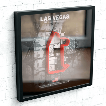 U.S.A. // Las Vegas Street Circuit SporticArt® Black - SporticArt - SporticArt